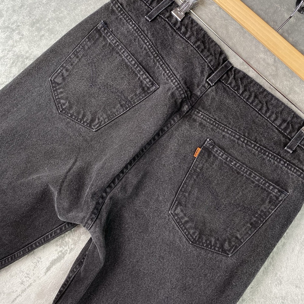 Vintage Levis 505 Jeans Mens 38x30 Black Orange Tab Regular Fit Straight Leg 90s